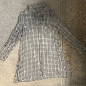 Old Navy grey and white flannel dress; size L